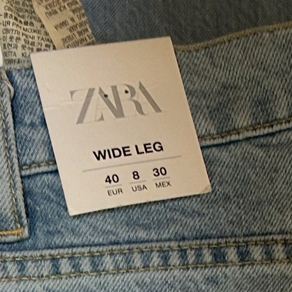NWT Zara Wide Leg High Waist Jeans Size 40 - Picture 10 of 10